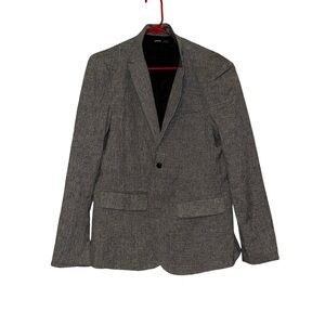 SHEIN Men's Gray Textured Single-Button Blazer